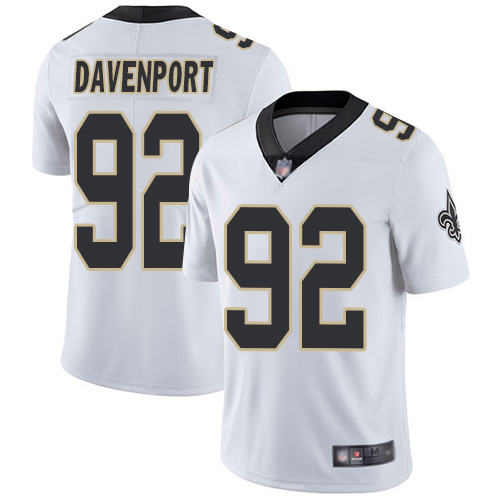 Men New Orleans Saints Limited White Marcus Davenport Road Jersey NFL Football 92 Vapor Untouchable Jersey